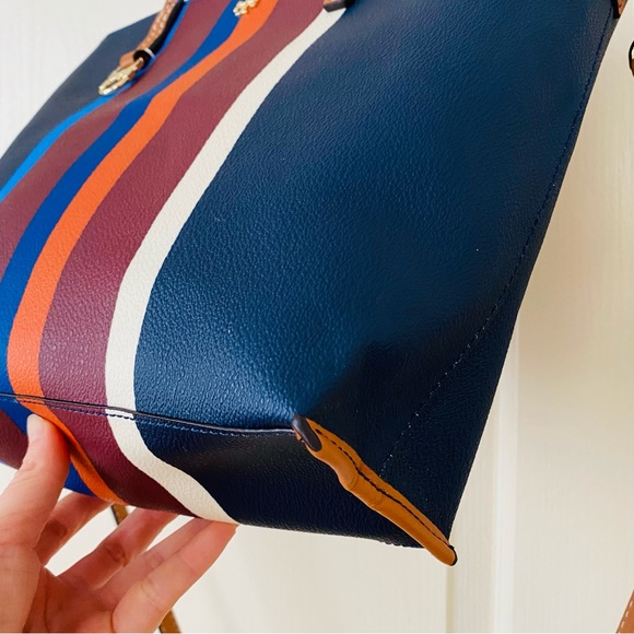 Tory Burch Kerrington Colorful Stripe Leather Tote/Crossbody Bag (medium size) - Picture 5 of 13